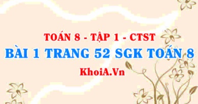 Bài 1 trang 52 SGK Toán 8 Tập 1 Chân trời sáng tạo